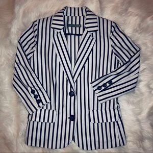 Black and white striped blazer